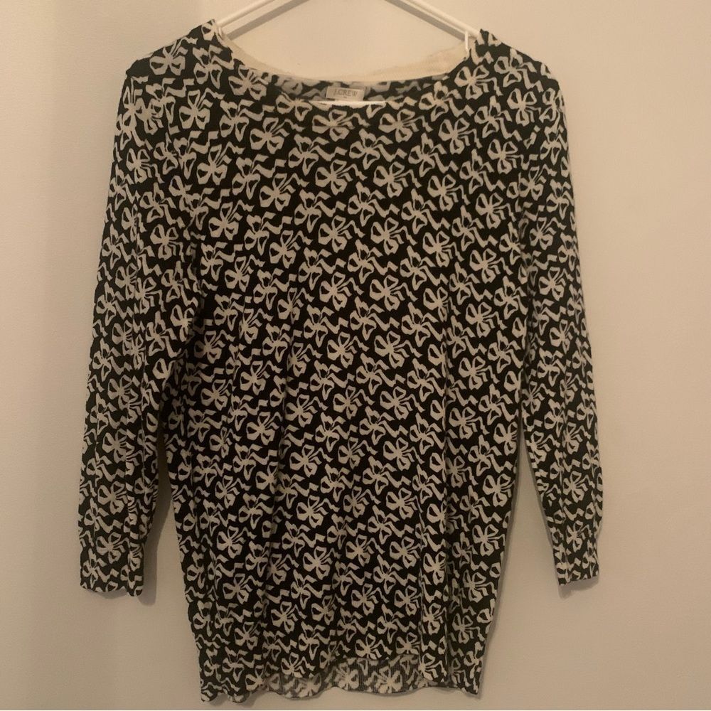 J Crew Wool Bow Sweater Large